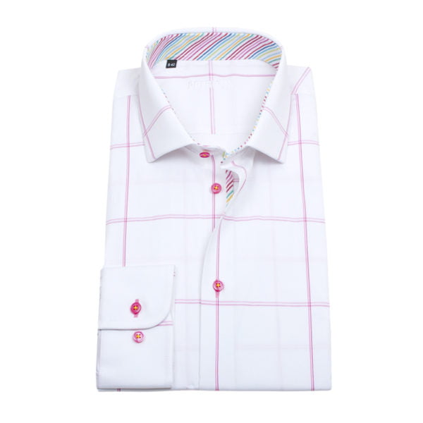 VALKO-PINKKI RUUDULLINEN KAULUSPAITA 2771-55