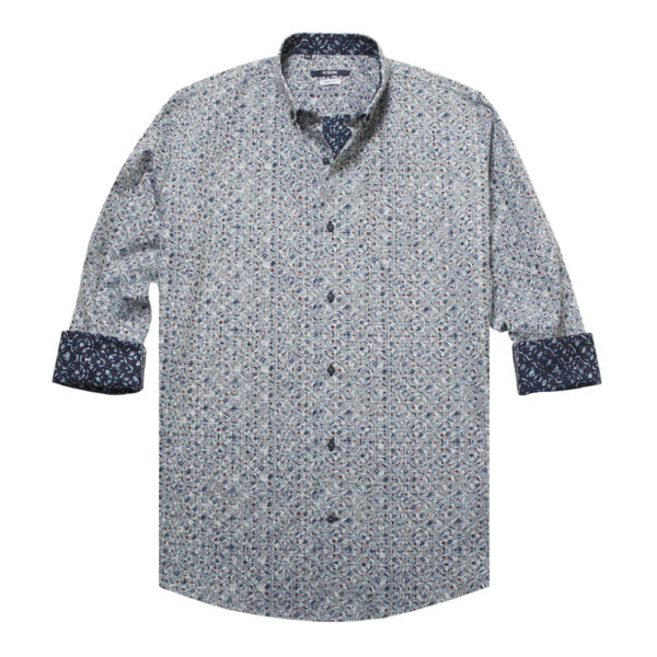 KUVIOLLINEN NAPPIKAULUSPAITA 4155-15