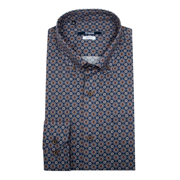 KUVIOLLINEN PRINTTI NAPPIKAULUSPAITA 4205-45