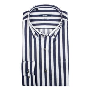 SINI-VALKO RAIDALLINEN NAPPIKAULUSPAITA