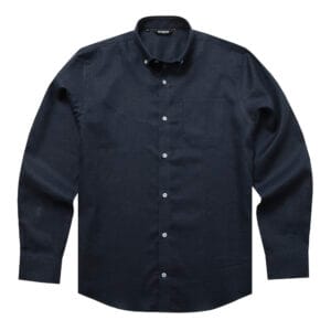 TUMMANSININEN PELLAVANAPPIKAULUSPAITA