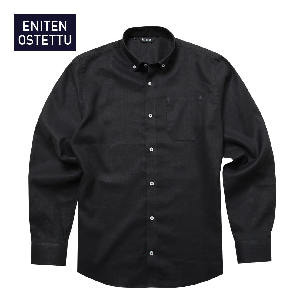 MUSTA PELLAVANAPPIKAULUSPAITA